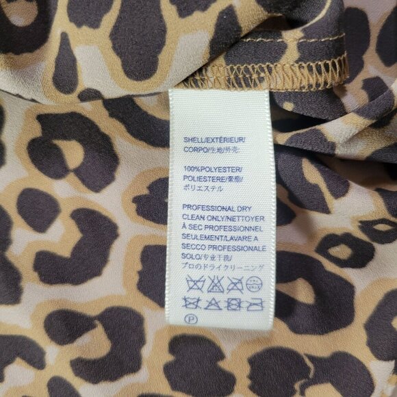 Rebecca Minkoff Women Professional Leopard Print Short Sleeve Blouse Size M - Picture 3 of 7